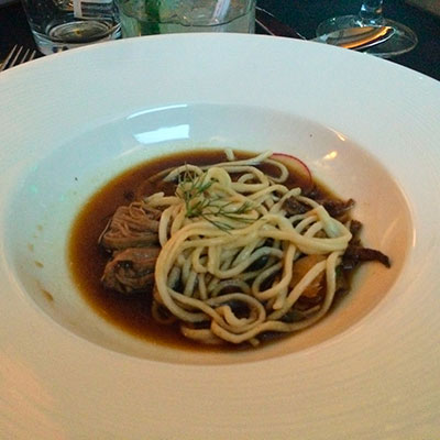 Dashi with Black Garlic