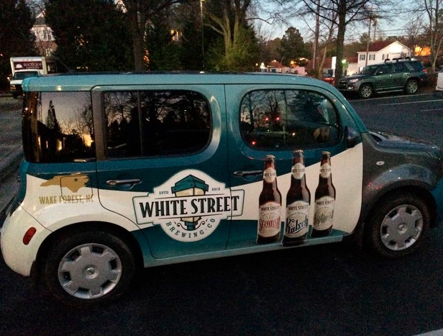 White Street Brewing car