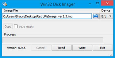 Disk Imager dialog