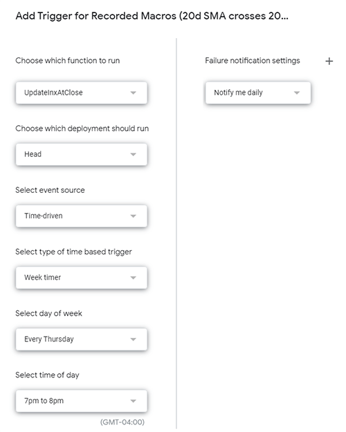 Scheduling function triggers