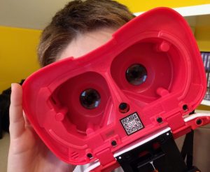 Wyatt with Viewmaster Cardboard VR